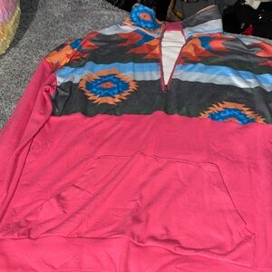 Men's Pink and Gray Sweater with Pattern